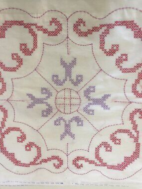 cross stitch quilt blocks 4 piece set completed Nojae of Fairway fabric supplies